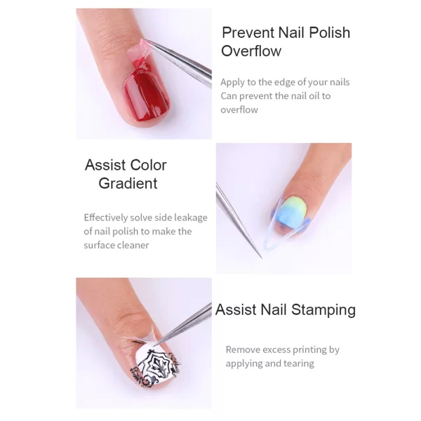 Liquid Latex for Nails - Fast Drying Nail Polish Barrier, Peel-Off Latex Tape,Cuticle Guard and Skin Protector,7ml for Nail Art - Image 2