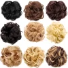 Women's Hair Bun Synthetic Bands Short Curly Chignon Hairpins Claw In Hairpieces for Fake False Hair Scrunchy Black Brown - Image 4