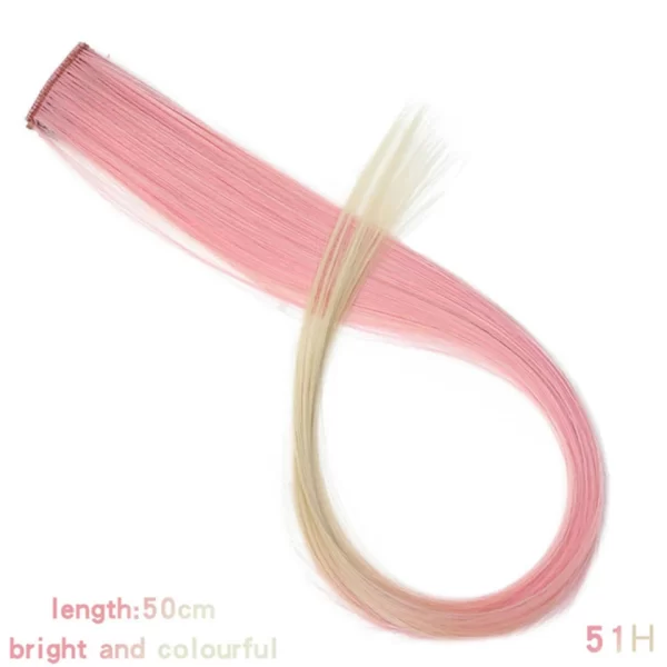 HUAYA Synthetic Long Curly Women Heat Resistant Clip In Hair Extension Hairpiece Gold Grey Purple Pink Red Colorful Extension - Image 37