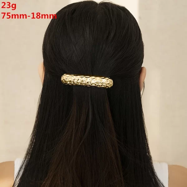 European and American style simple U-shaped alloy ponytail headband high elastic rubber band hairband low ponytail hairband fema - Image 18