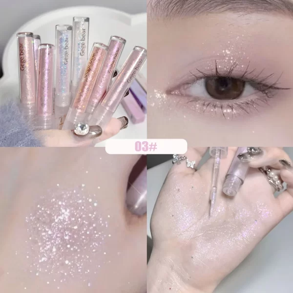Sparkling Liquid Eye Shadow Lying Silkworm Highlighter Waterproof Pearl Sequins High-gloss Brightening Glitter Eyeshadow Stick - Image 11