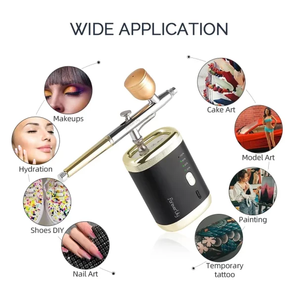 30PSI Dual-action Portable Airbrush Multi-Function Mini Air Compressor Kit For Nails Cake Tattoo Makeup Paint Air Spray Gun - Image 6