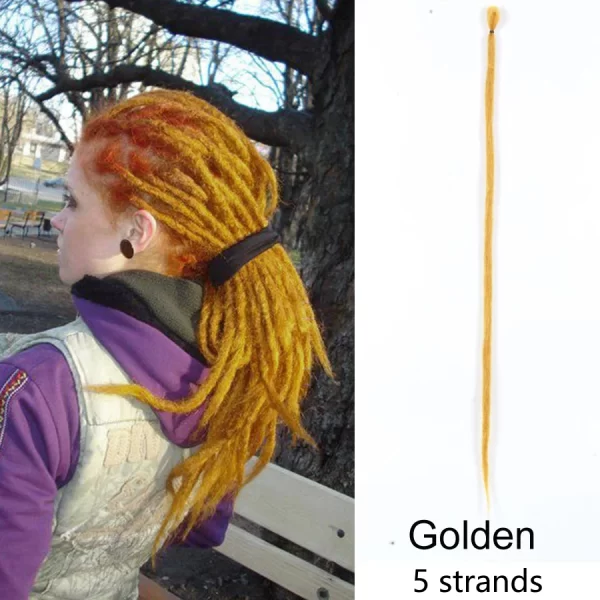 5strands Dreadlocks Hair Extensions Synthetic Faux Locs Crochet Hair Braids Hip-hop Knotless Hook Ombre Braiding African Tribe - Image 35