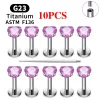 2/10PCS G23 Titanium Piercing Jewelry Ear Cartilage Tragus Heart Flat Back Stud Earrings 16G CZ Internal Thread Labret Lip Ring - Image 17