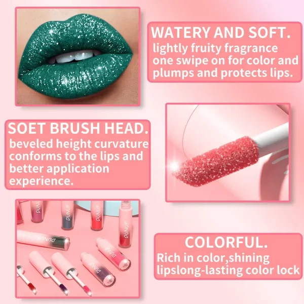 New Matte Glitter Liquid Lipstick Diamond Shiny Lip Gloss Waterproof LongLasting Pearl Lipgloss Women Lip Tint Makeup Maquillaje - Image 5