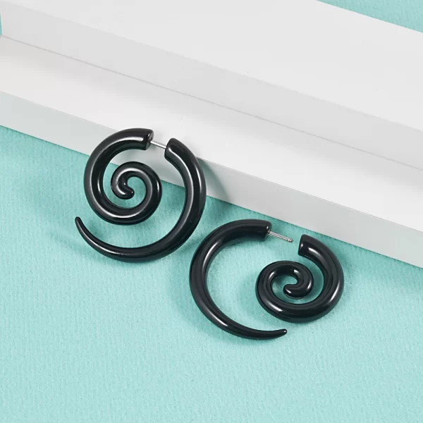 16gX6mm Shaft Acrylic Twist Wing Stud Fake Plug Tunnel Faux Ear Taper Gauges Earrings Cheater Stretcher Expander Piercing - Image 3