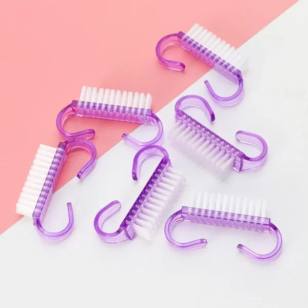 2PCS Nail Brushes 4 Colors Nail Art Manicure Pedicure Soft Remove Dust Powder Cleaning Brush Tools Transparent Horn Brushes - Image 2