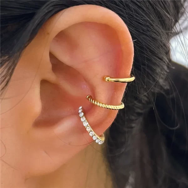 Punk Ear Clip Earrings For Women Jewelry Ear Cuffs Without Hole Fake Piercing Earring Earcuff C-shape Clip On Earrings Brincos - Image 17