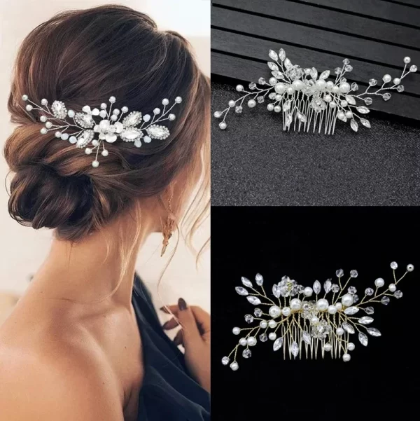 Silver Color Pearl Rhinestone Wedding Hair Combs Hair Accessories for Women Accessories Hair Ornaments Jewelry Bridal Headpiece - Image 3