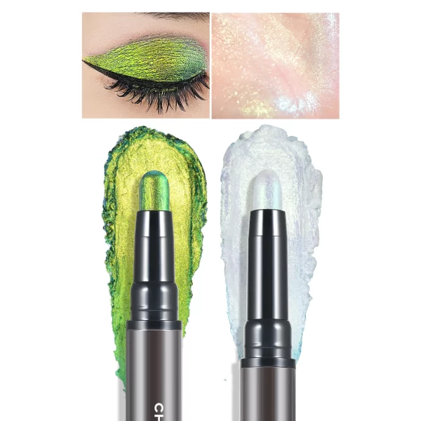 CHARMACY 2 In 1 Multichrome Eyeshadow Sticks High Pigmented Glitter Eyeshadow Waterproof Eye Shadow Pen Metallic Makeup 6 Color - Image 9