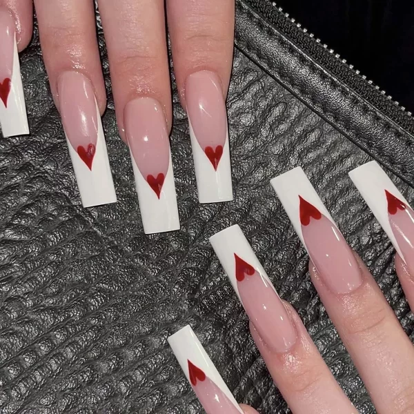 24Pcs/Set Super Long Square French Ballet Geometry AB Diamond Bow Decoration Full Coverage Wearable Fake Nail Press on Nail Art - Image 12