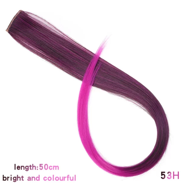Synthetic 18" Feathers Hair Clip in One Piece Hair Extension DIY Colorful Hairpiece For Fashion Beautiful Girls - Image 12