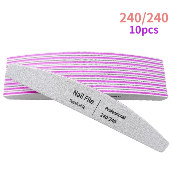 Nail File 100 to 180 Professional Tools Emery for Manicure Lime 240 Sandpaper Gel Polishing Files for Nails Buffers Set Polisher - Image 21