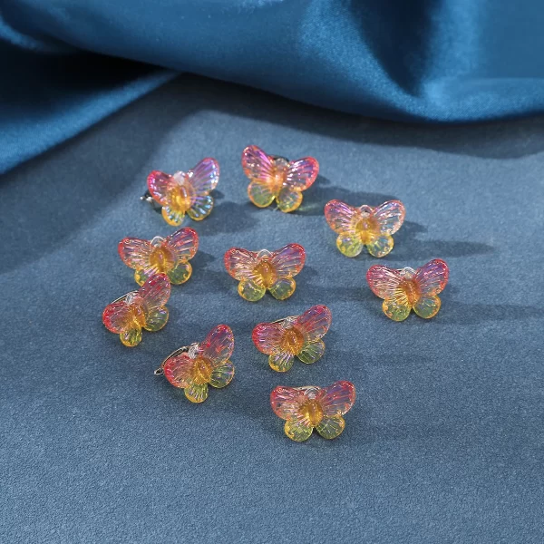10Pcs Small Flower Hair Clips Butterfly Hair Button Hair Pins Wedding Wing Hair Clips Bridal Halloween Hairpin Hair Accessories - Image 4