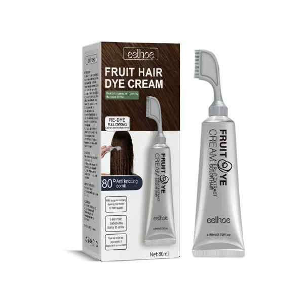 EELHOE Permanent Hair Dye Cream with Comb Long Lasting Cover Gray White Hairs Pure Plant-Based Hairdye Fruit Black Hair Cream - Image 8