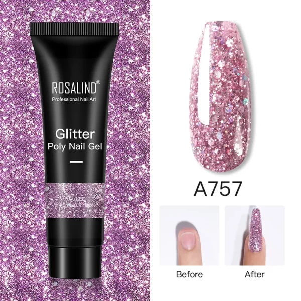 ROSALIND Multicolor Poly Nail Polish Gel Acrylic Extension Gule Profession Semi Permanent Resin Art Crystal Nail Glue 15ML/30ML - Image 27