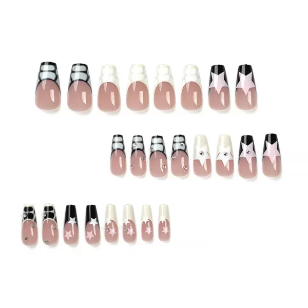 24pcs medium-length ballet manicure, wearable manicure, special manicure sheets, nail stickers, fake nails - Image 2
