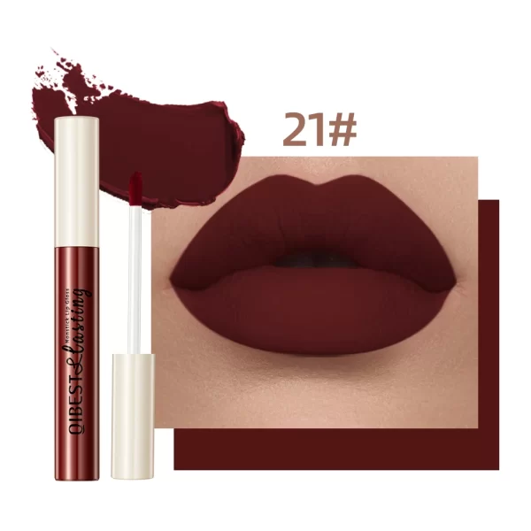 QIBEST 24 Colors Lip Gloss Sexy Red Waterproof  Nude Liquid Lipstick Non-Stick Long Lasting Black White Lipgloss Tint Cosmetics - Image 22