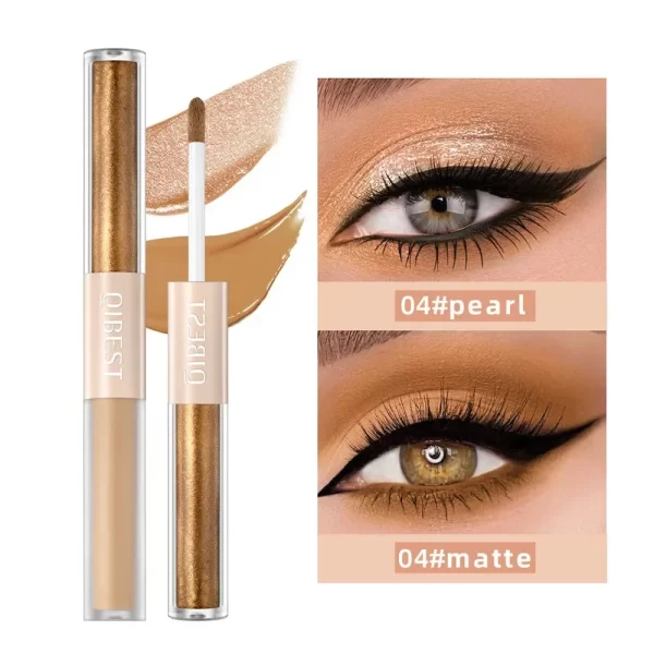 Double-head Matte Shimmer Liquid Eyeshadow Glitter Eye Makeup Pearlescent Lying Silkworm Shiny Natural Long-lasting Cosmetics - Image 10