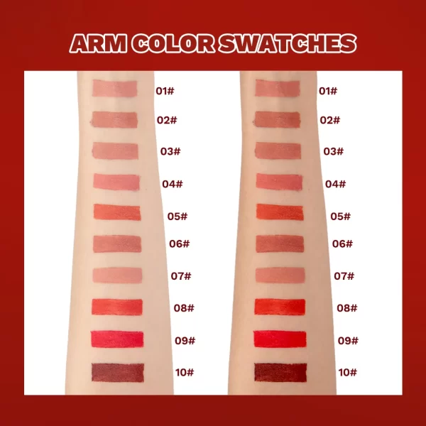 QIBEST Matte Lipstick Long Lasting Velvet Mist Lip Stain Non-Stick Cup Classic Highly Pigmented Sexy Red Lipstick New Makeup - Image 5