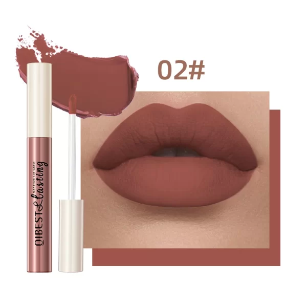 QIBEST 24 Colors Lip Gloss Sexy Red Waterproof  Nude Liquid Lipstick Non-Stick Long Lasting Black White Lipgloss Tint Cosmetics - Image 29