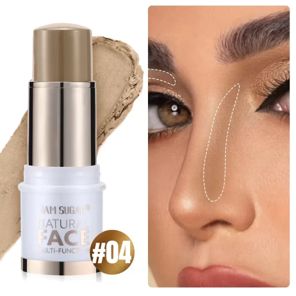 SAM SUGAR Highlighter Stick Brightening Skin Tone Contouring Natural Stereo Concealer Blush Multi-Purpose Stick - Image 14
