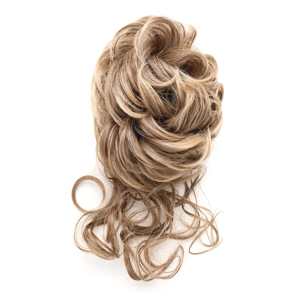 Messy Bun Synthetic Hair Piece Claw Clip Curly Wavy Hair Bun Tousled Updo Scrunchie Long Beard Chignon Ponytail for Daily Wear - Image 24