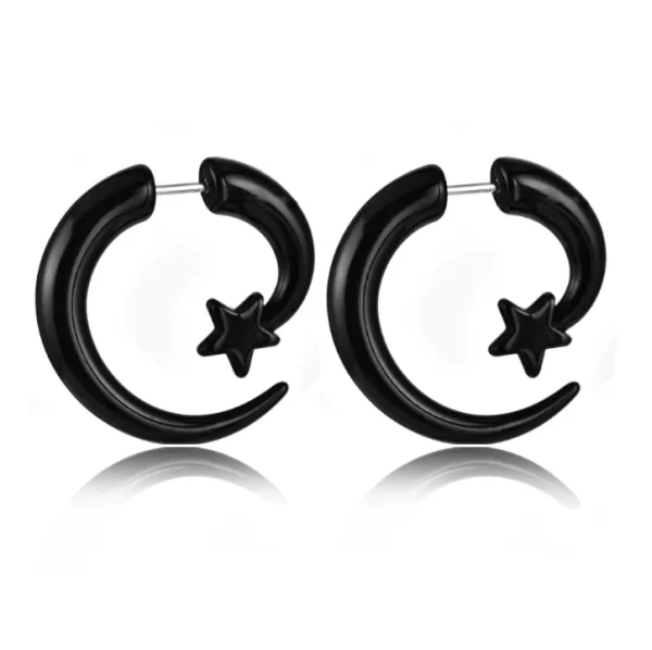 WKOUD Pair Black Acrylic Fake Cheater Twist Spiral Ear Taper Gauges Expanders Earring Tunnel Plugs Piercing Body Jewelry - Image 12