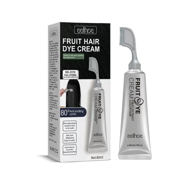 EELHOE Permanent Hair Dye Cream with Comb Long Lasting Cover Gray White Hairs Pure Plant-Based Hairdye Fruit Black Hair Cream - Image 10