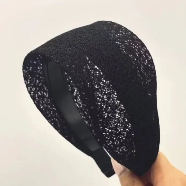 Fashionable Wide Lace Headband Anti-Slip Design Stylish Wide Embroidered Border  Women's Knitted Hair Accessories Elegant Style - Image 7