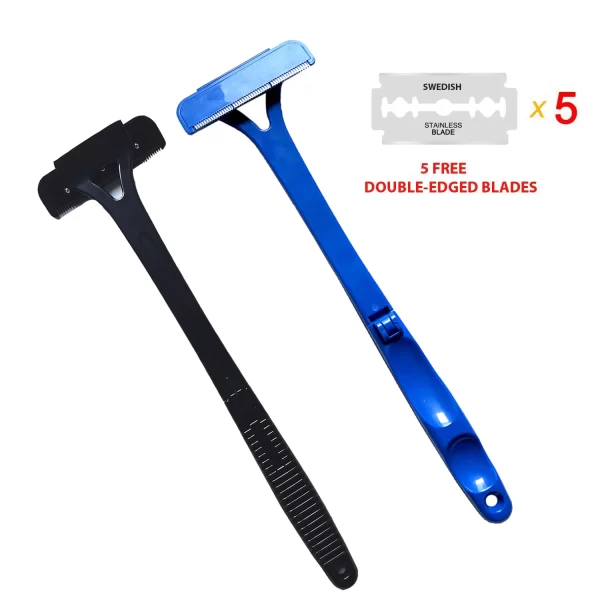 New Men Back Shaver Hair Body Shaver Safety Long Handle Foldable Trimmer Body Leg Long Handle Removal Shaving Razor Tool - Image 3