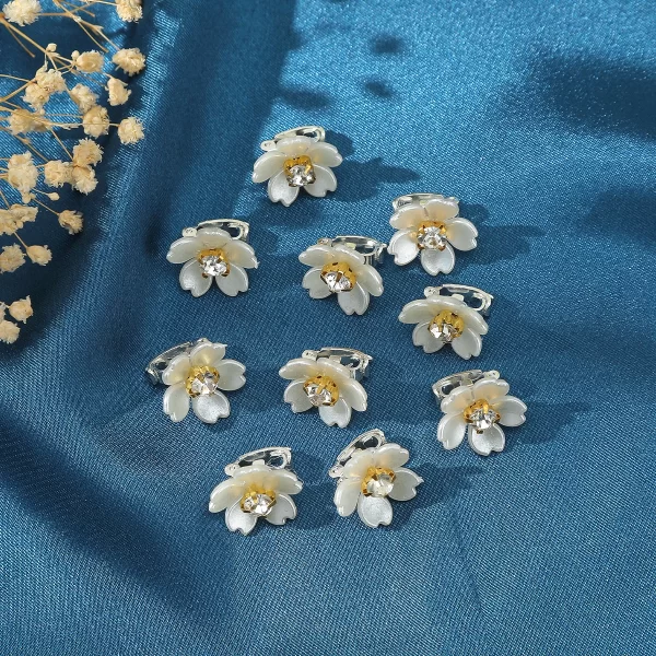 10Pcs Small Flower Hair Clips Butterfly Hair Button Hair Pins Wedding Wing Hair Clips Bridal Halloween Hairpin Hair Accessories - Image 2