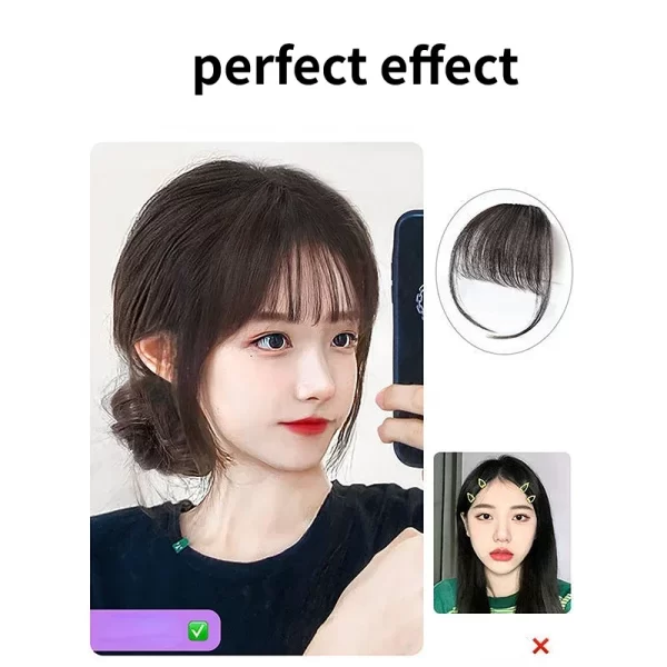 Fake Air Bangs Hair Styling Tools Hair Clip-In Extension Synthetic Hair Fake Fringe Natural False Hairpiece Women Clip In Bangs - Image 4