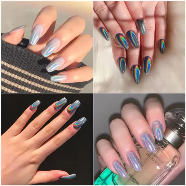 12Jars/set Holographic Glitter Nail Fine Powder 0.05mm Super Shinying Unicorn Rainbow Laser Powder DIY Mirror Manicure Powder - Image 4