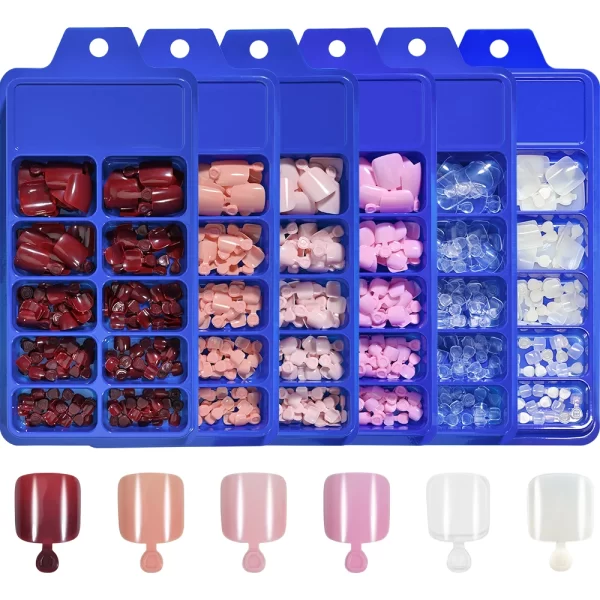 100Pcs/Box Short Square Fake Toenails Solid Color Acrylic Foot Nail Art Tip Press On Full-Cover Toenails Toe Extension Tools - Image 6