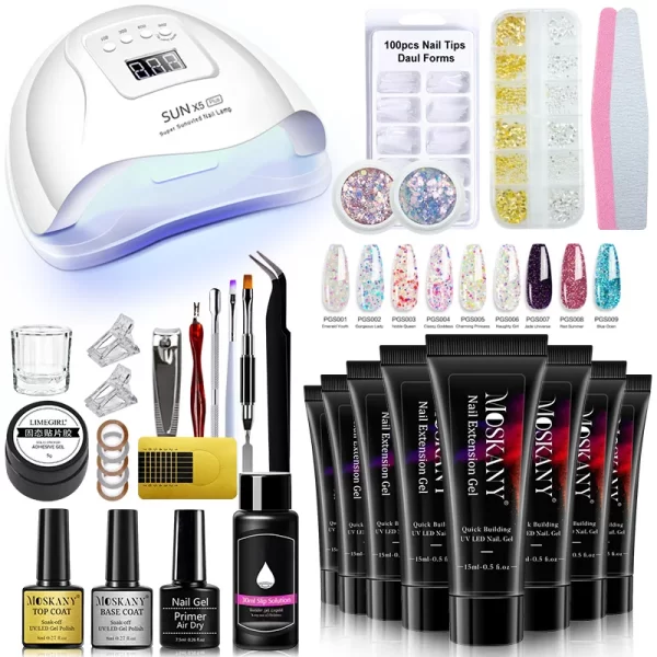 Manicure Set Complete Gel Nail Kit With LED UV Lamp Nail Drill Machine Polygels Kit For Nails Extension Gel Nail Art Kit Tools - Image 13