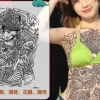 Full Back Chest Herbal Juice Ink Semi-permanent Tattoo Stickers 7-15 Days Long Lasting Temporary Fake Tattoo Totem Men Adult - Image 17