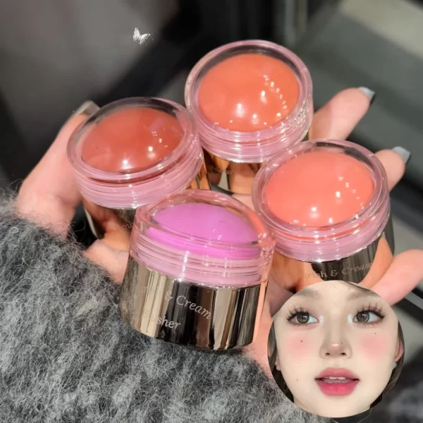 Creamy Purple Blush Stick Soft Face Blusher Cream Korean Make Up Peach Pink Cheek Tint Brightening Contouring Shadow Cosmetics - Image 5