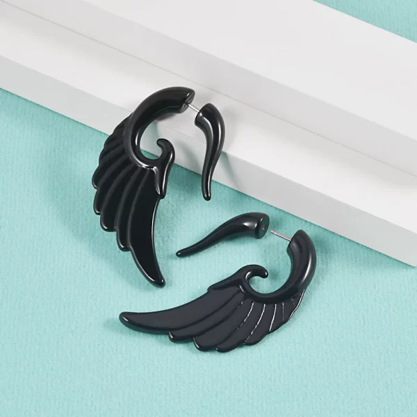 16gX6mm Shaft Acrylic Twist Wing Stud Fake Plug Tunnel Faux Ear Taper Gauges Earrings Cheater Stretcher Expander Piercing - Image 6