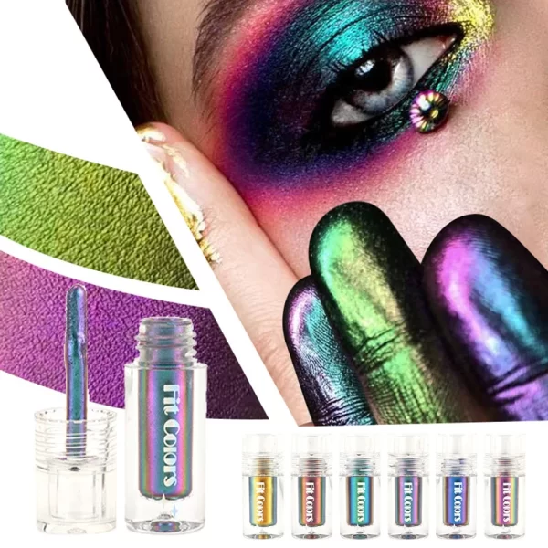 Aurora Metallic Eyeshadow Powder Pigment Aurora Multi Chrome Liquid Eye Shadow Stick High Light Chameleon Eyeshadow Makeup - Image 3