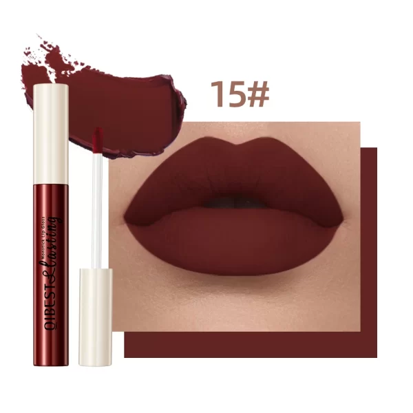 QIBEST 24 Colors Lip Gloss Sexy Red Waterproof  Nude Liquid Lipstick Non-Stick Long Lasting Black White Lipgloss Tint Cosmetics - Image 25