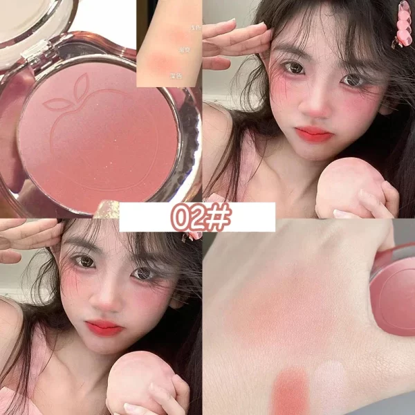 Peach Pink Blusher Matte Purple Cheek Tint Blush Makeup Lasting Brighten Facial Silky Smoothness Rouge Powder Palette Cosmetics - Image 10