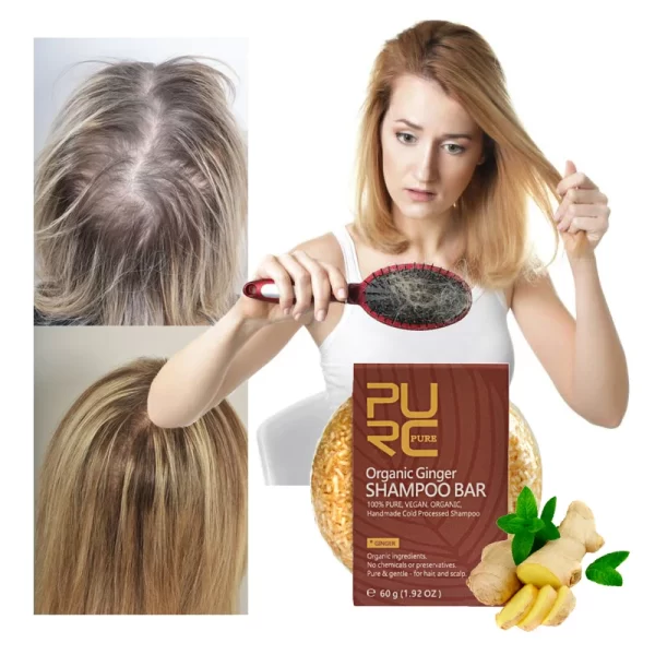 PURC Polygonum Shampoo Bar Gray White Hair Darkening Soap Bamboo Charcoal Black Hair Solid Shampoos Cleaning Scalp Treatment 60g - Image 7
