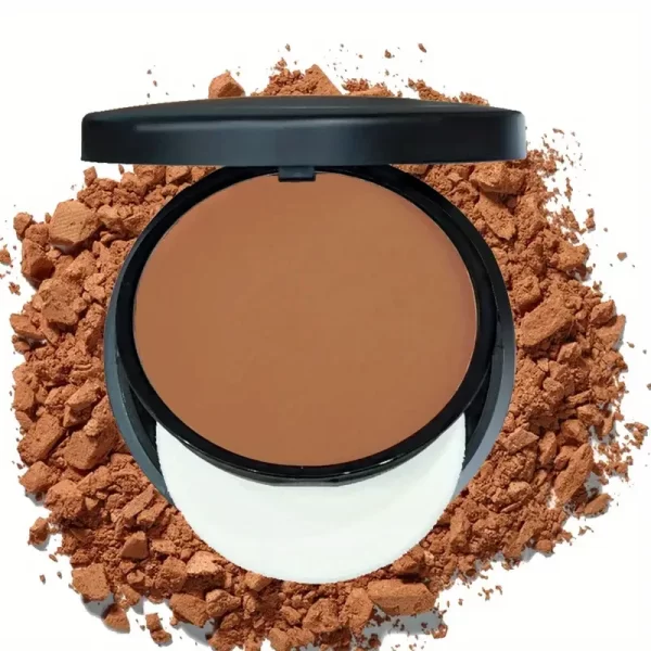 3 color bronzer, sculpting matte powder, waterproof, full coverage, press-on powder, natural color, with puff - Image 3