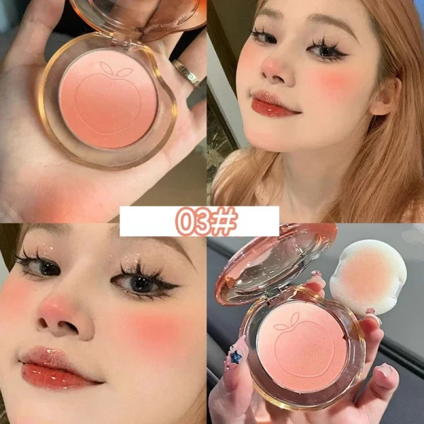 Peach Pink Blusher Matte Purple Cheek Tint Blush Makeup Lasting Brighten Facial Silky Smoothness Rouge Powder Palette Cosmetics - Image 9