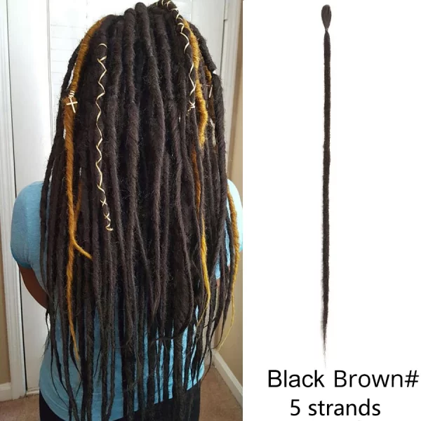 5strands Dreadlocks Hair Extensions Synthetic Faux Locs Crochet Hair Braids Hip-hop Knotless Hook Ombre Braiding African Tribe - Image 52