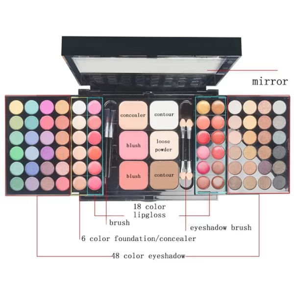 40/74/78 Colors Glitter Eyeshadow Palette Matte Waterproof Long Lasting Pressed Powder Cosmetics Kit  Fashion Women MakeUp Tools - Image 5