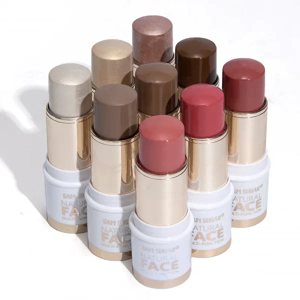 SAM SUGAR Highlighter Stick Brightening Skin Tone Contouring Natural Stereo Concealer Blush Multi-Purpose Stick - Image 6