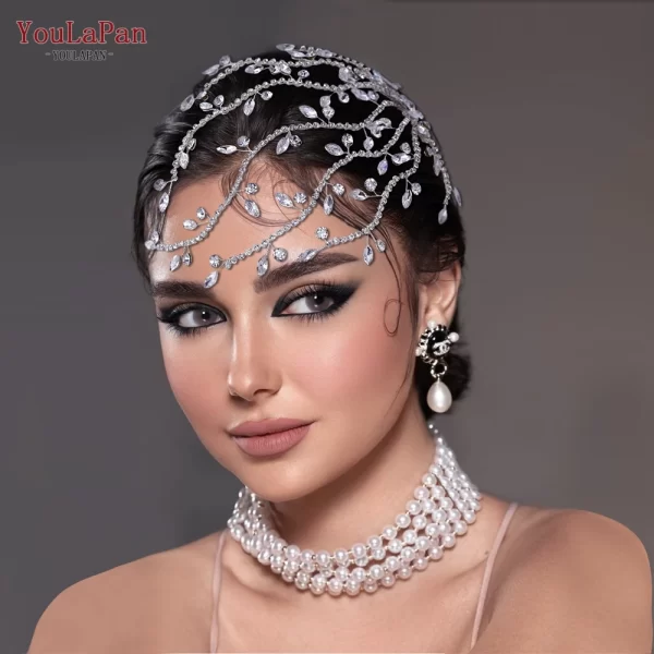 YouLaPan HP481 Crystal Wedding Comb Bridal Hair Clips Headdress Bridesmaid Women Headpiece with Comb Prom Hair Ornament Headwear - Image 2
