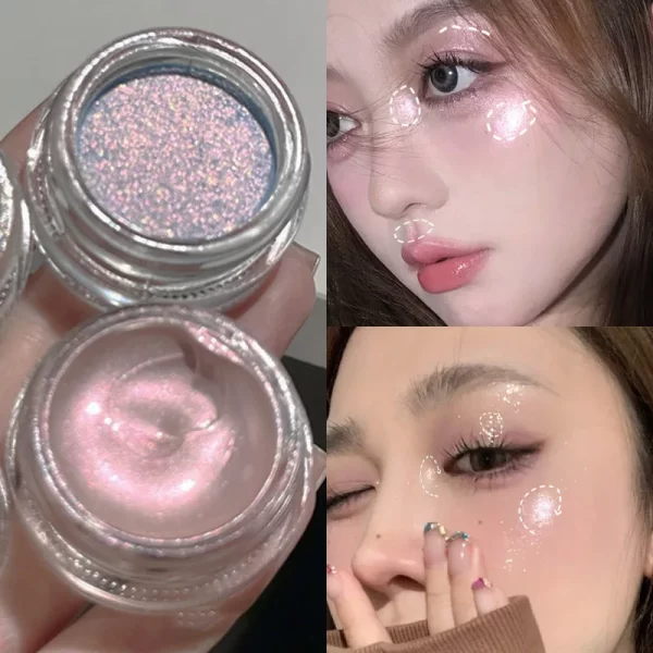 Pearl Glitter Mashed Potatoes Eye Shadow Gel Cream Liquid Highlighter Face Body Diamond Brighten Shimmer Natural Contour Makeup - Image 2